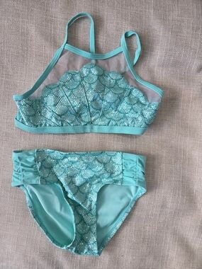 Justice Aqua Sequin Girls Bikini Bottom